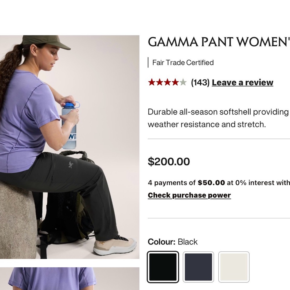 Arc'teryx Gamma Women's Black Softshell Pants - Picture 2 of 7